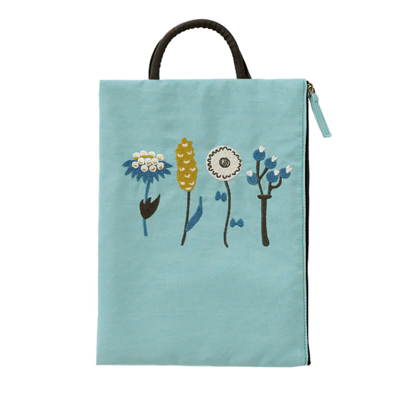 Atsuko Matano アツコ マタノ 刺繍フラットポーチ /ボタニカル